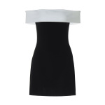 One - Shoulder Layered Shoulder Inserted Slim Fit Dress