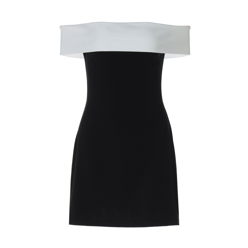 One - Shoulder Layered Shoulder Inserted Slim Fit Dress