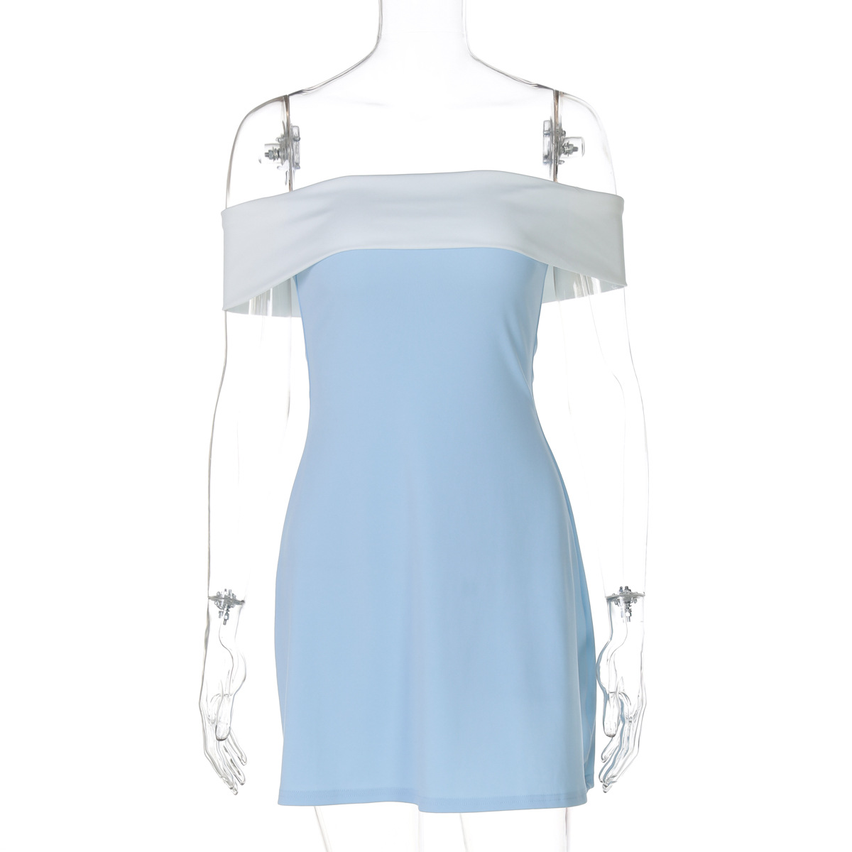 One - Shoulder Layered Shoulder Inserted Slim Fit Dress