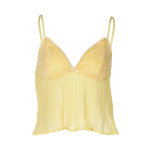 Silk Pleated Lace - Trimmed Sexy Cami Tank Top