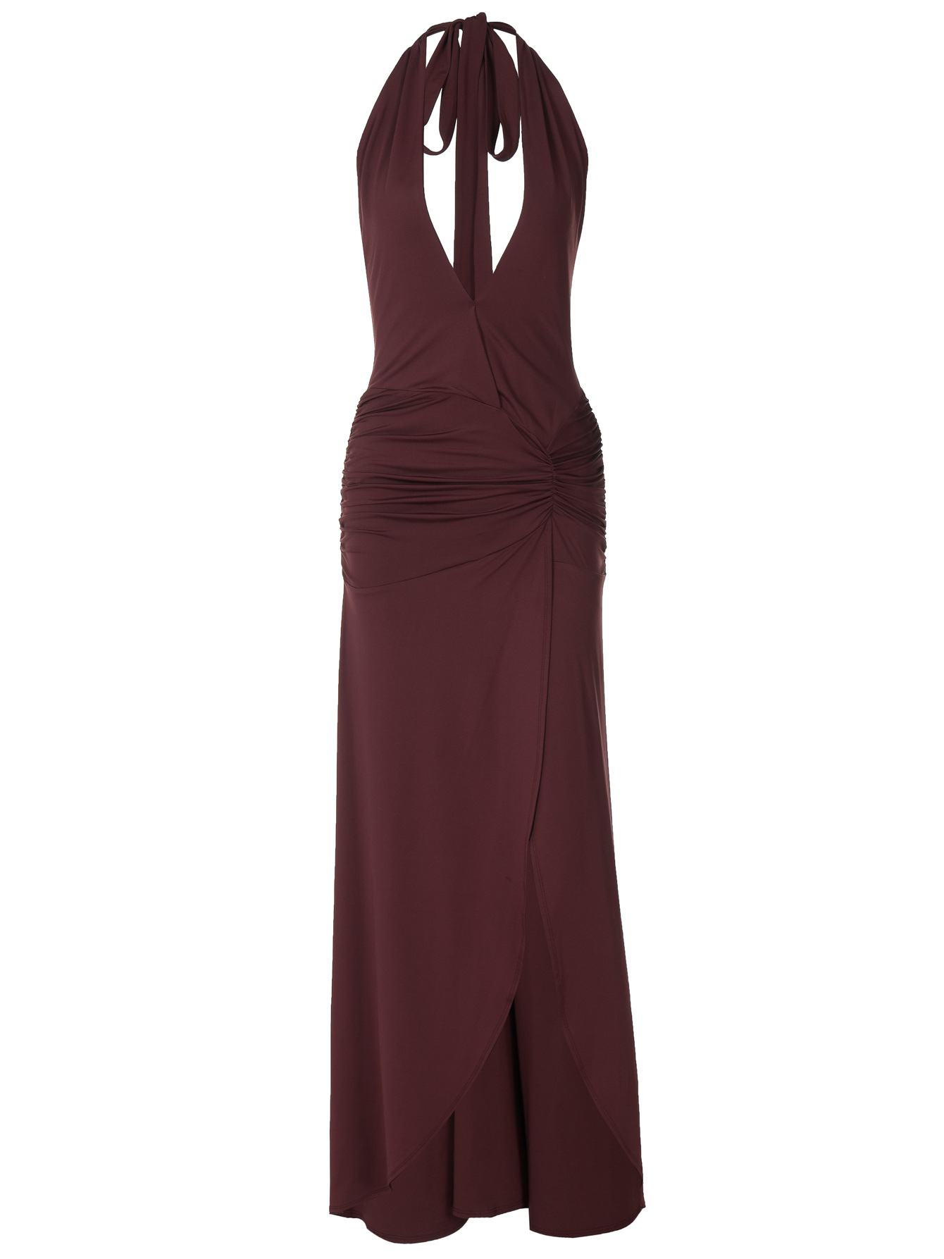 Sleeveless Hollow - out Slim Fit Long Split Halter Dress
