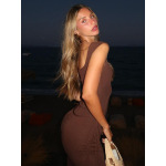 Sleeveless Jumpsuit Slim - Fit Pleated Tie - on Long Dress Set