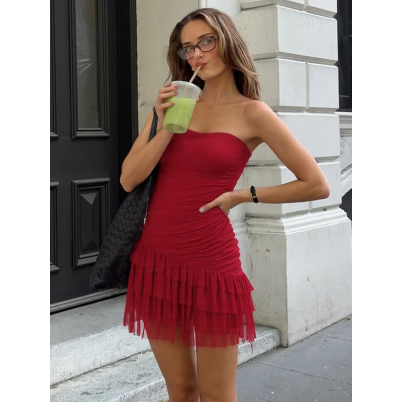 Sweet - Spicy Fit - to - Slim Off - the - Shoulder Short Dress