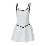 U - neck Sleeveless Fitted Short Princess Halter Dress