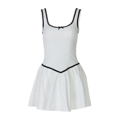 U - neck Sleeveless Fitted Short Princess Halter Dress 01