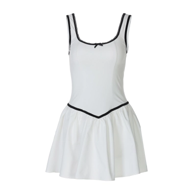 U - neck Sleeveless Fitted Short Princess Halter Dress 01