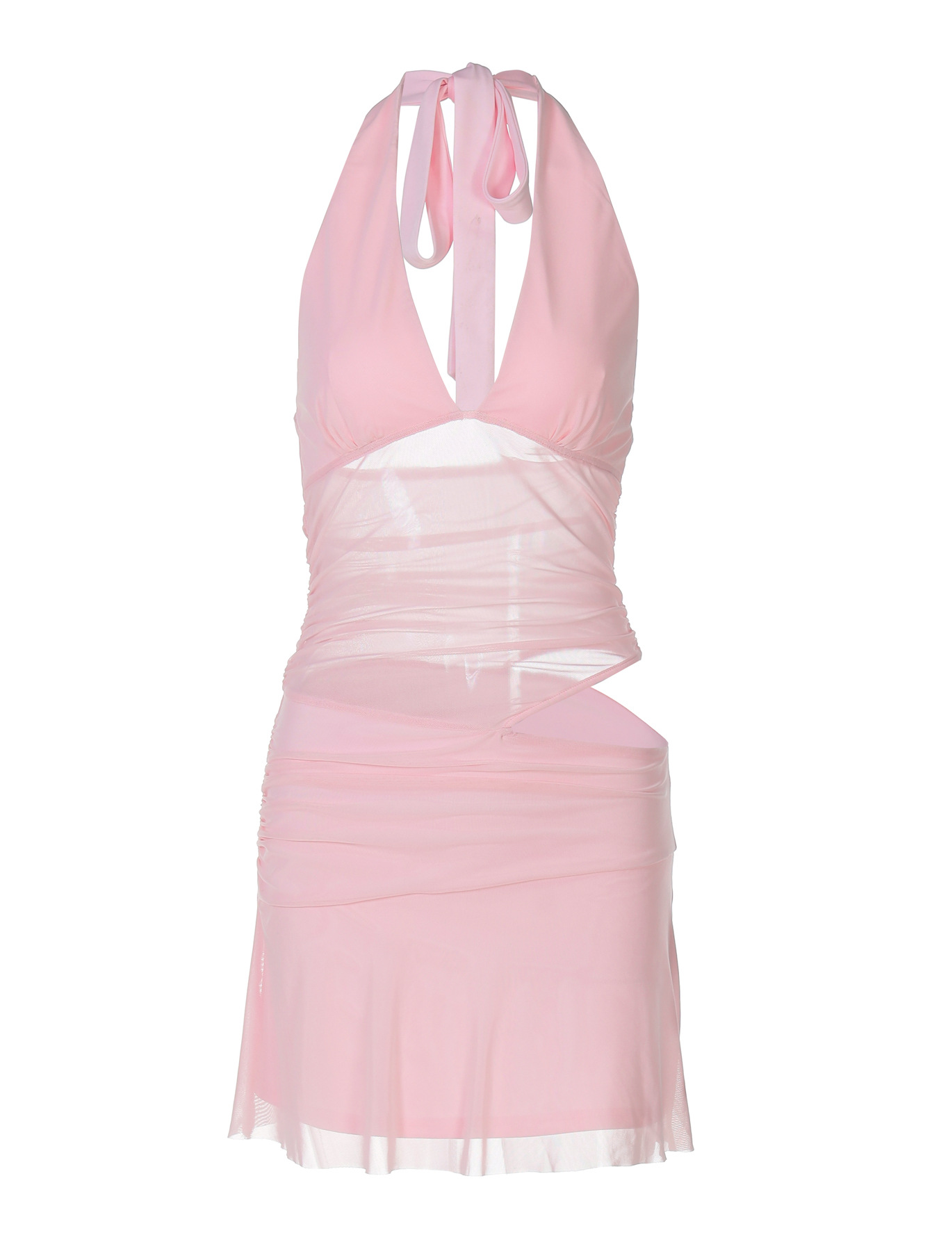 Mesh Hollow - out Bodycon Cropped Dress