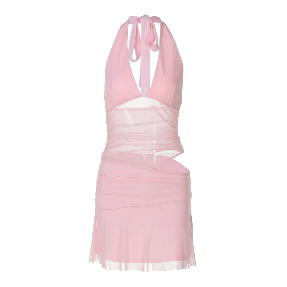 Mesh Hollow - out Bodycon Cropped Dress