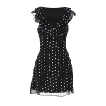 Polka - Dot V - neck Chiffon Short Sexy Dress