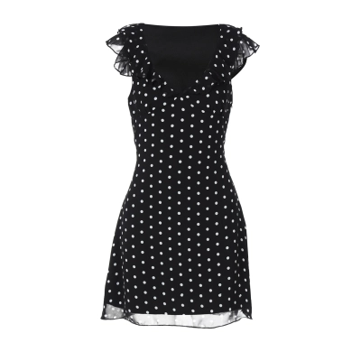 Polka - Dot V - neck Chiffon Short Sexy Dress 01