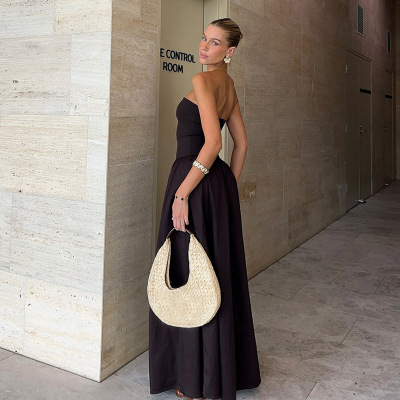 Off - the - Shoulder Long Elegant Strapless Dress 02
