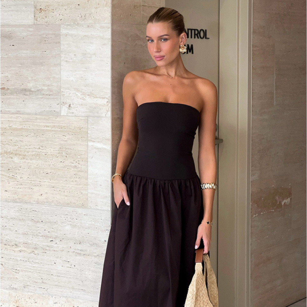 Off - the - Shoulder Long Elegant Strapless Dress