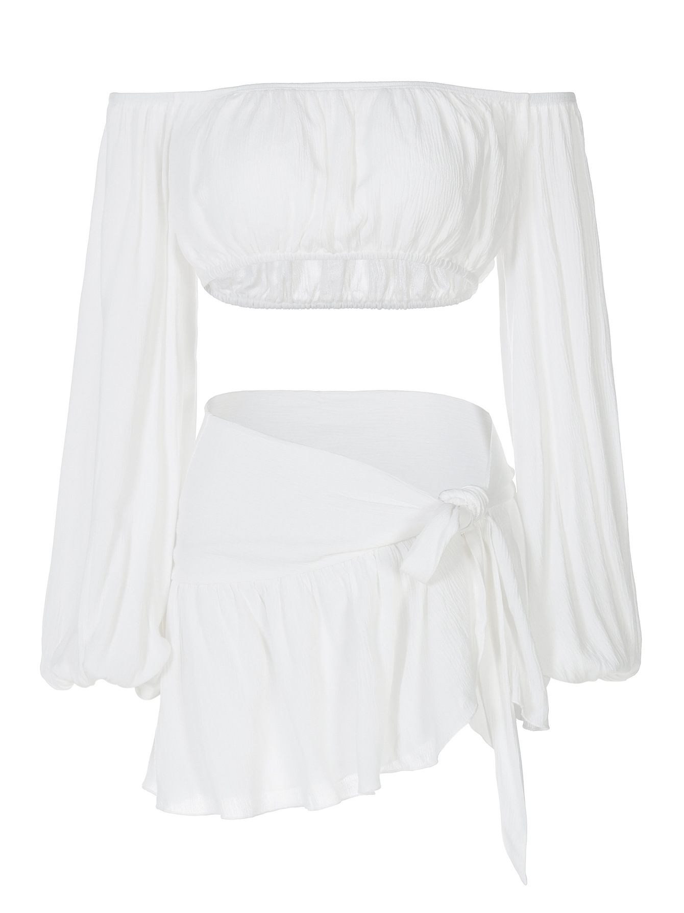 Off - The - Shoulder Corset Top & Mini Skirt Set