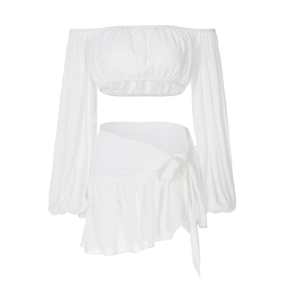 Off - The - Shoulder Corset Top & Mini Skirt Set