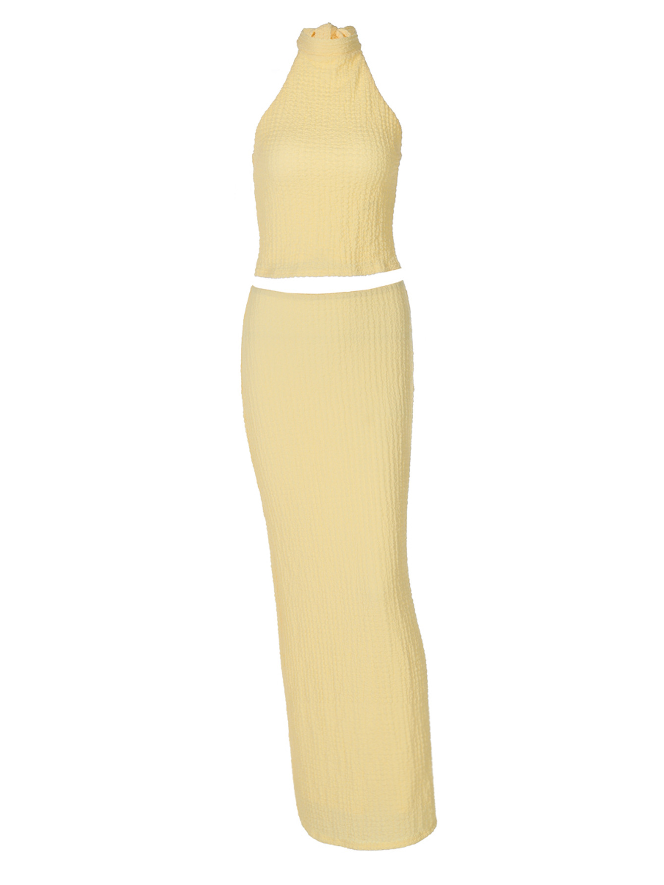 Solid Color Slim Fit Dress Set