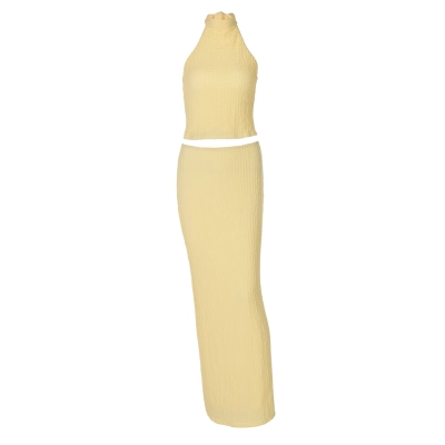 Solid Color Slim Fit Dress Set 01