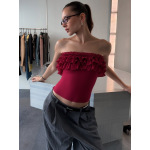 Off Shoulder Ruffled Wrap Top