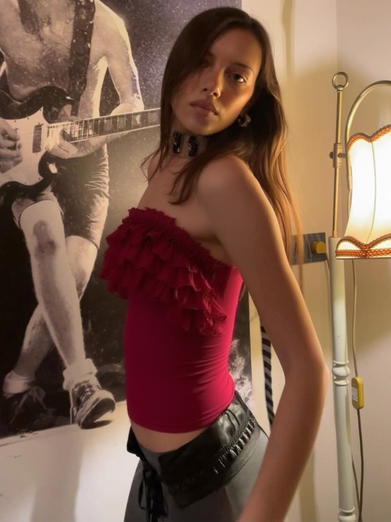 Off Shoulder Ruffled Wrap Top