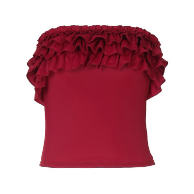 Off Shoulder Ruffled Wrap Top 01