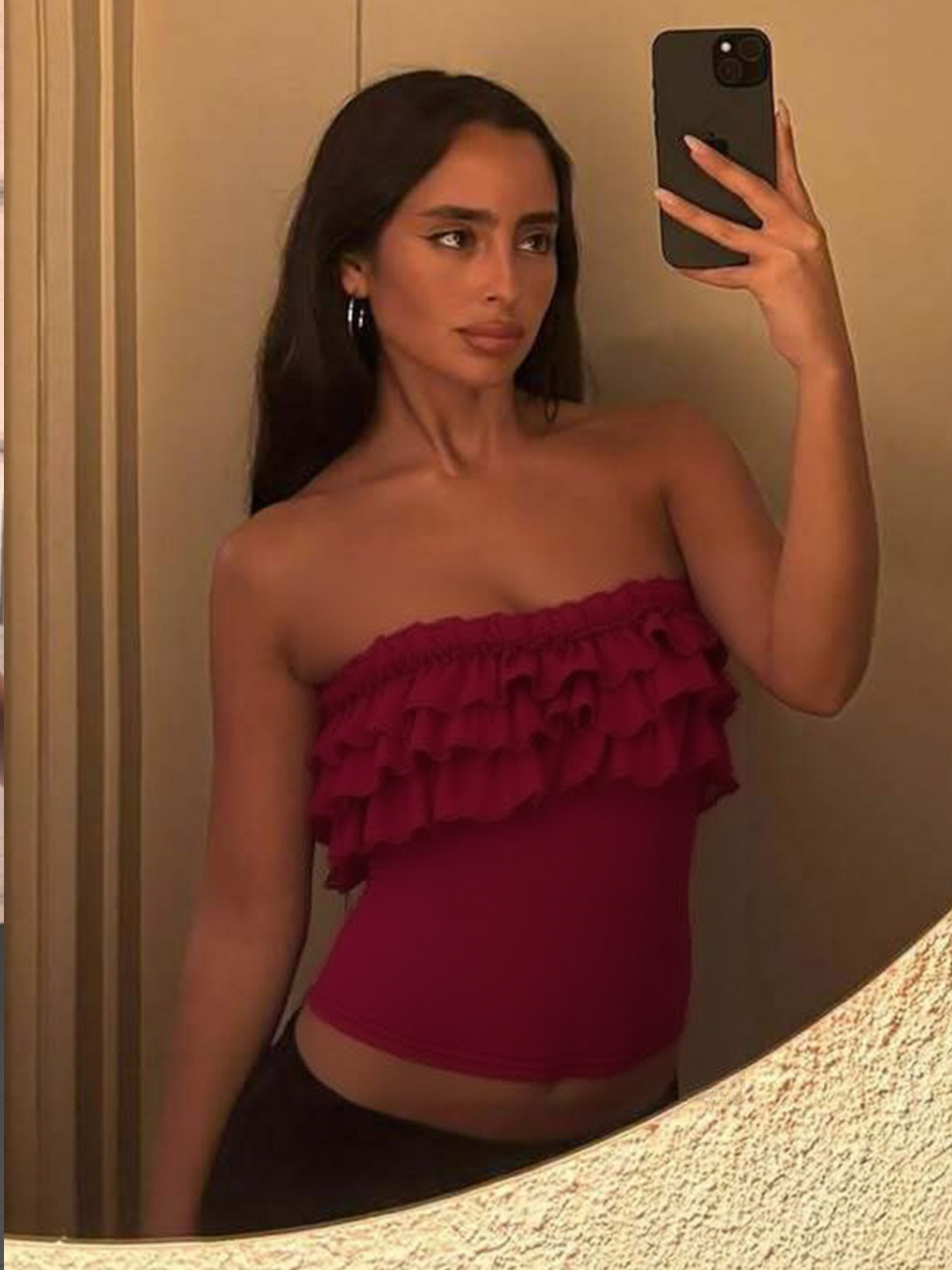 Off Shoulder Ruffled Wrap Top