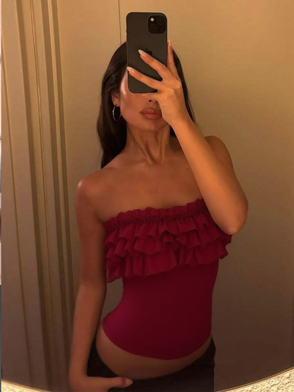 Off Shoulder Ruffled Wrap Top