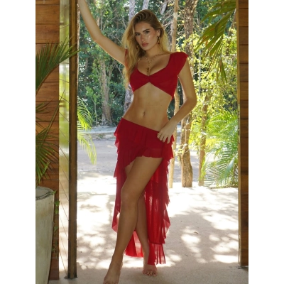 Ruffled Sheer Skirt Set 02