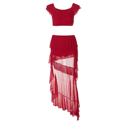 Ruffled Sheer Skirt Set 01