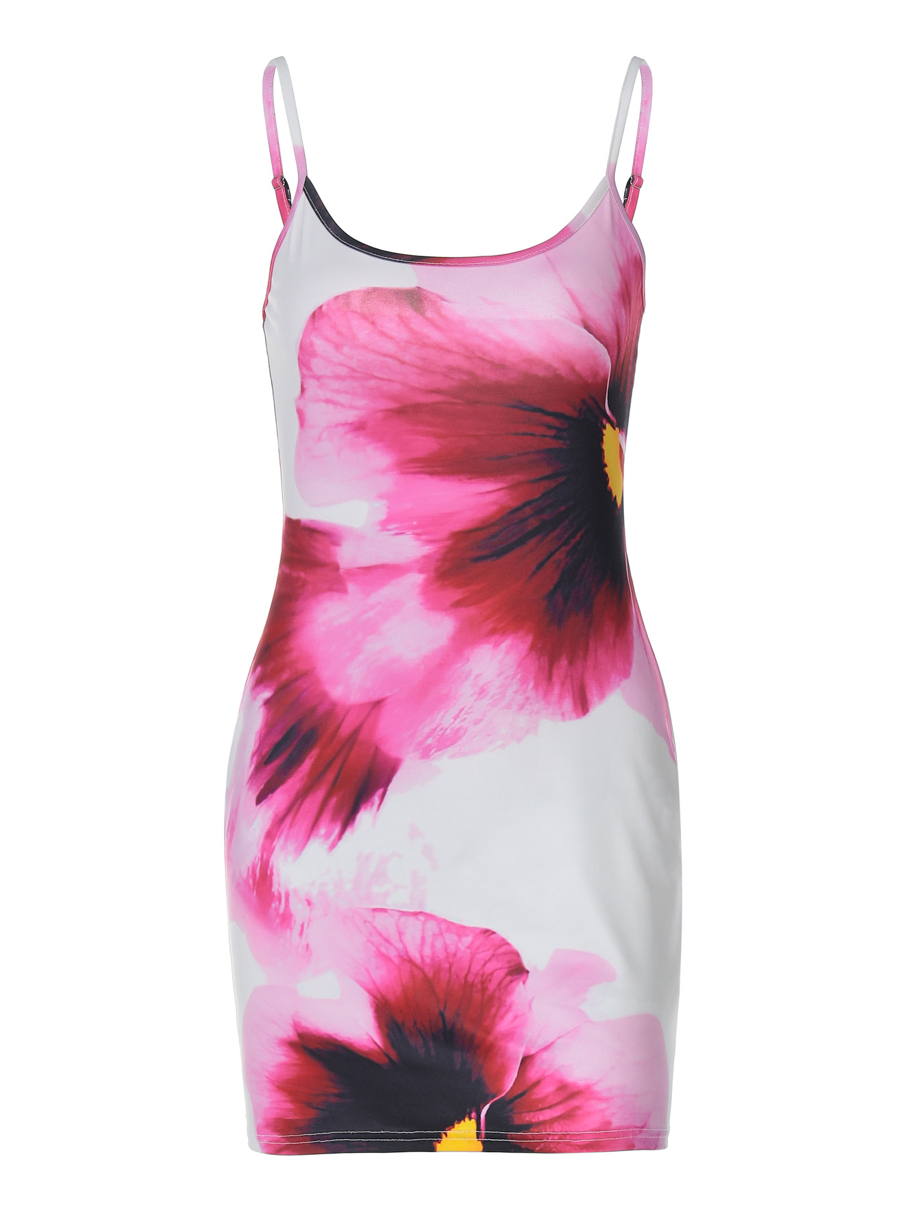 Slim - Fit U - Neck Street Style Printed Cami Dress