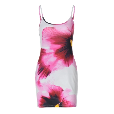 Slim - Fit U - Neck Street Style Printed Cami Dress 01