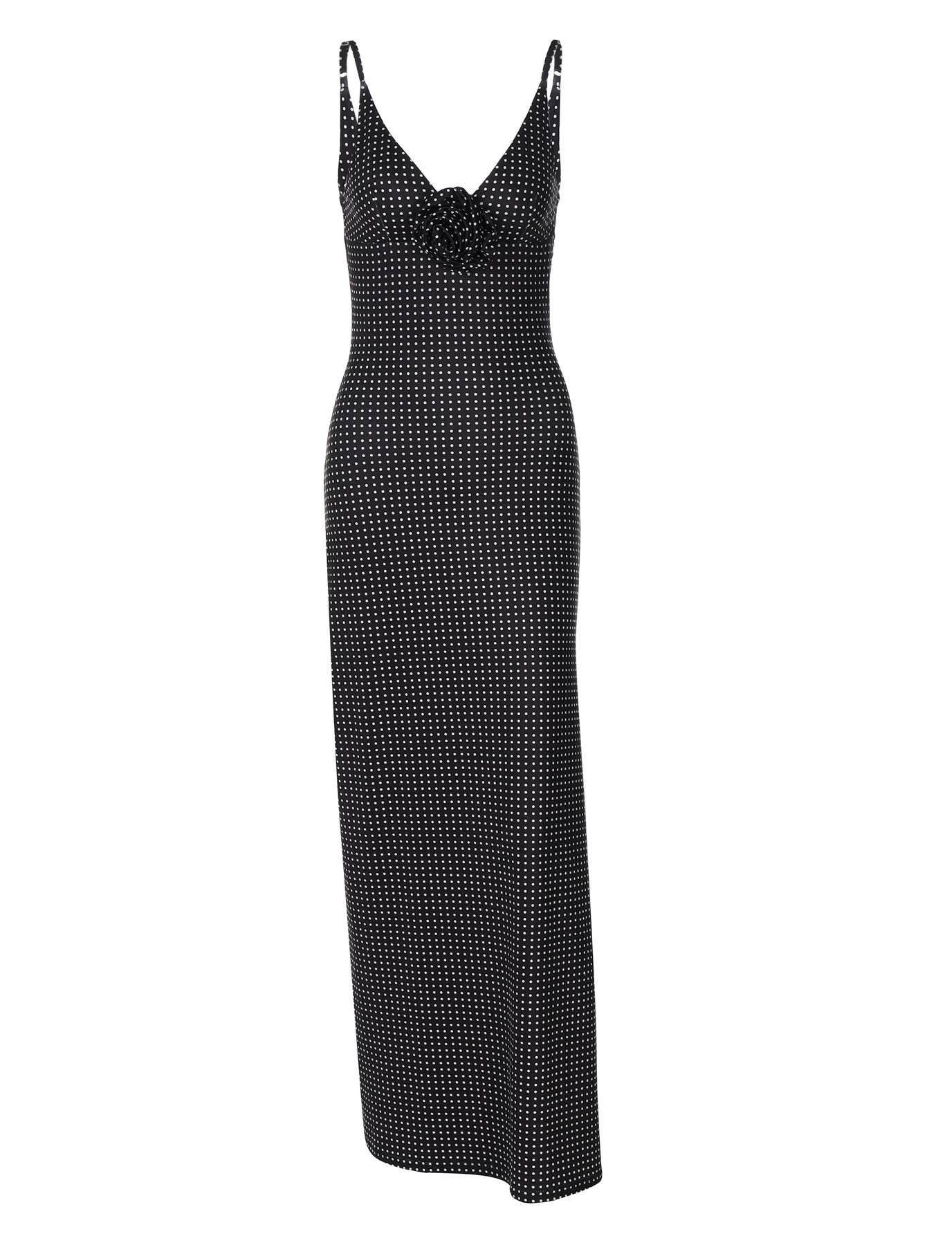 Floral - Print V - Neck Patchwork Long Split Dress