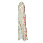 Off Shoulder Ruched Wave Hem Maxi Dress