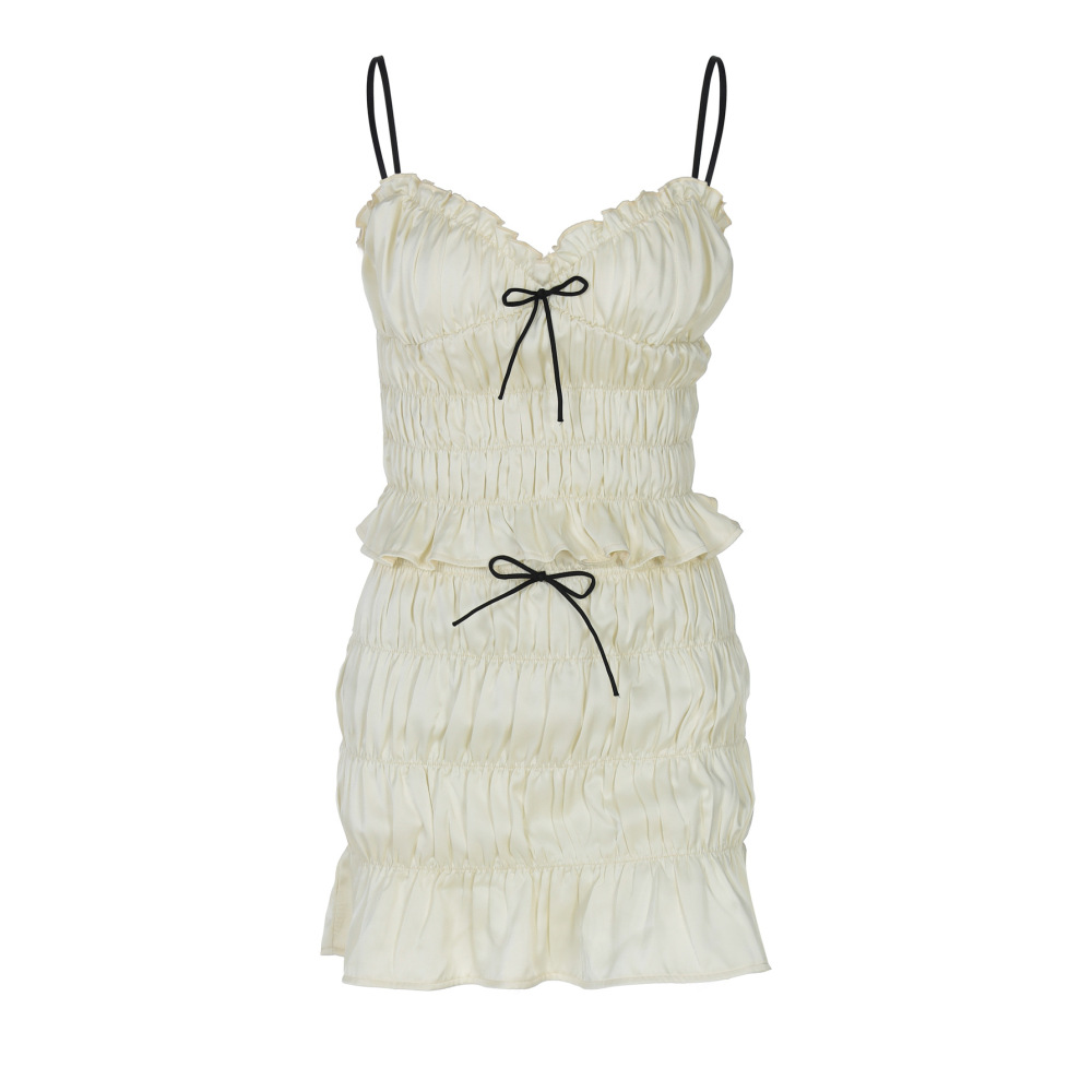 Sweet Style Chiffon Pleated Skirt Set 