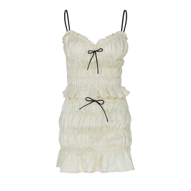 Sweet Style Chiffon Pleated Skirt Set 