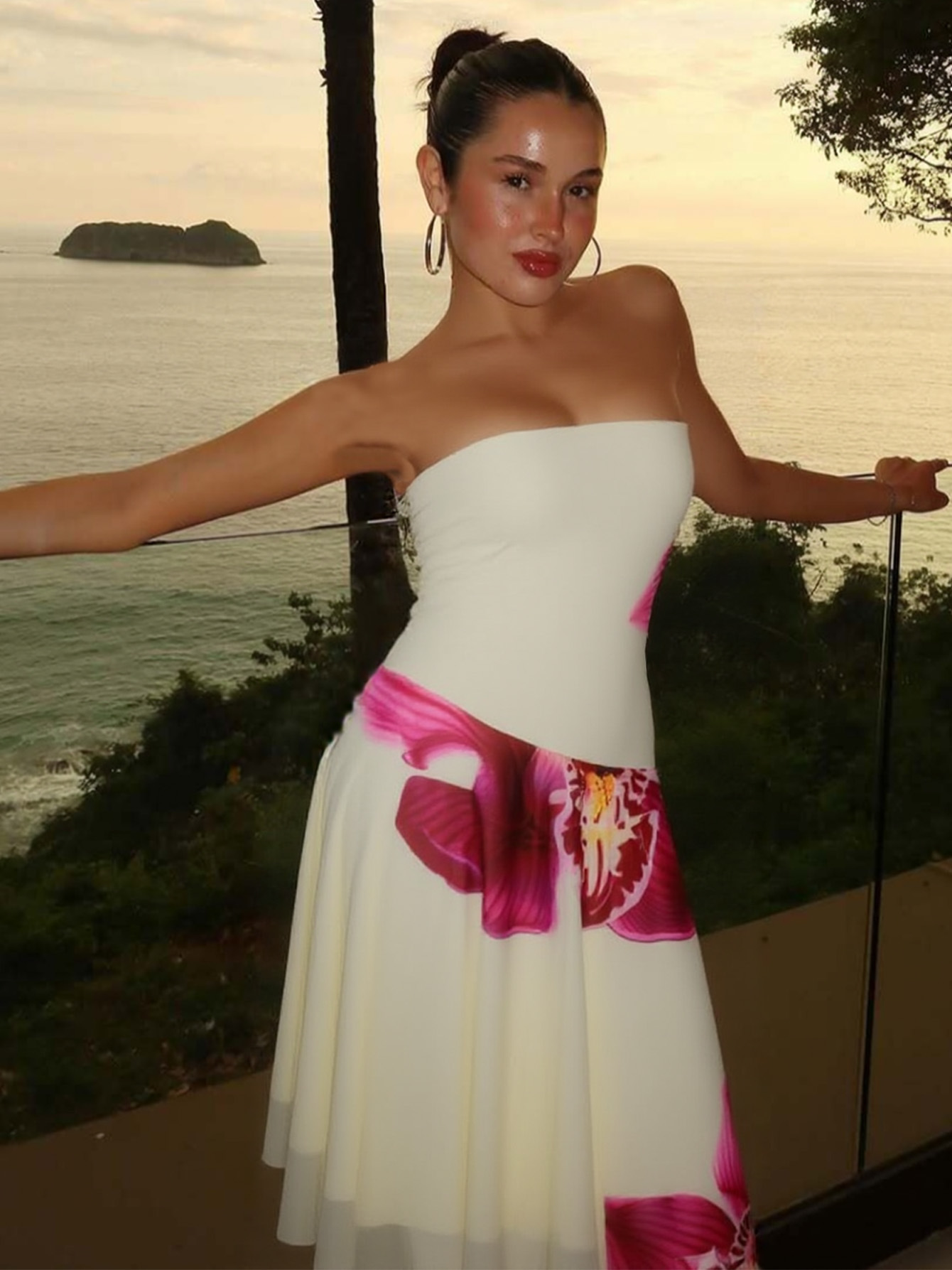 Off Shoulder Backless Tie Dye Maxi Dress