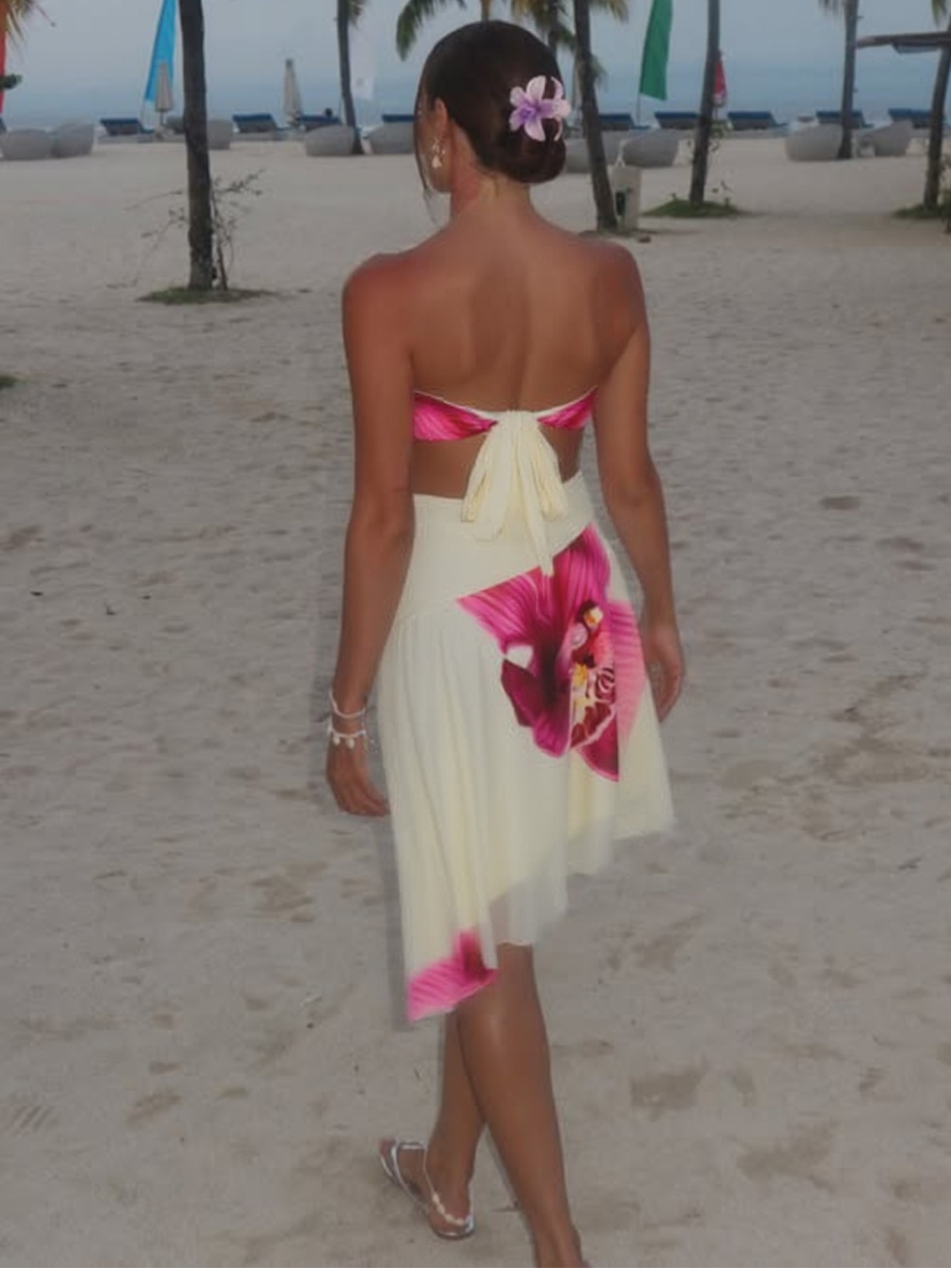 Off Shoulder Backless Tie Dye Maxi Dress