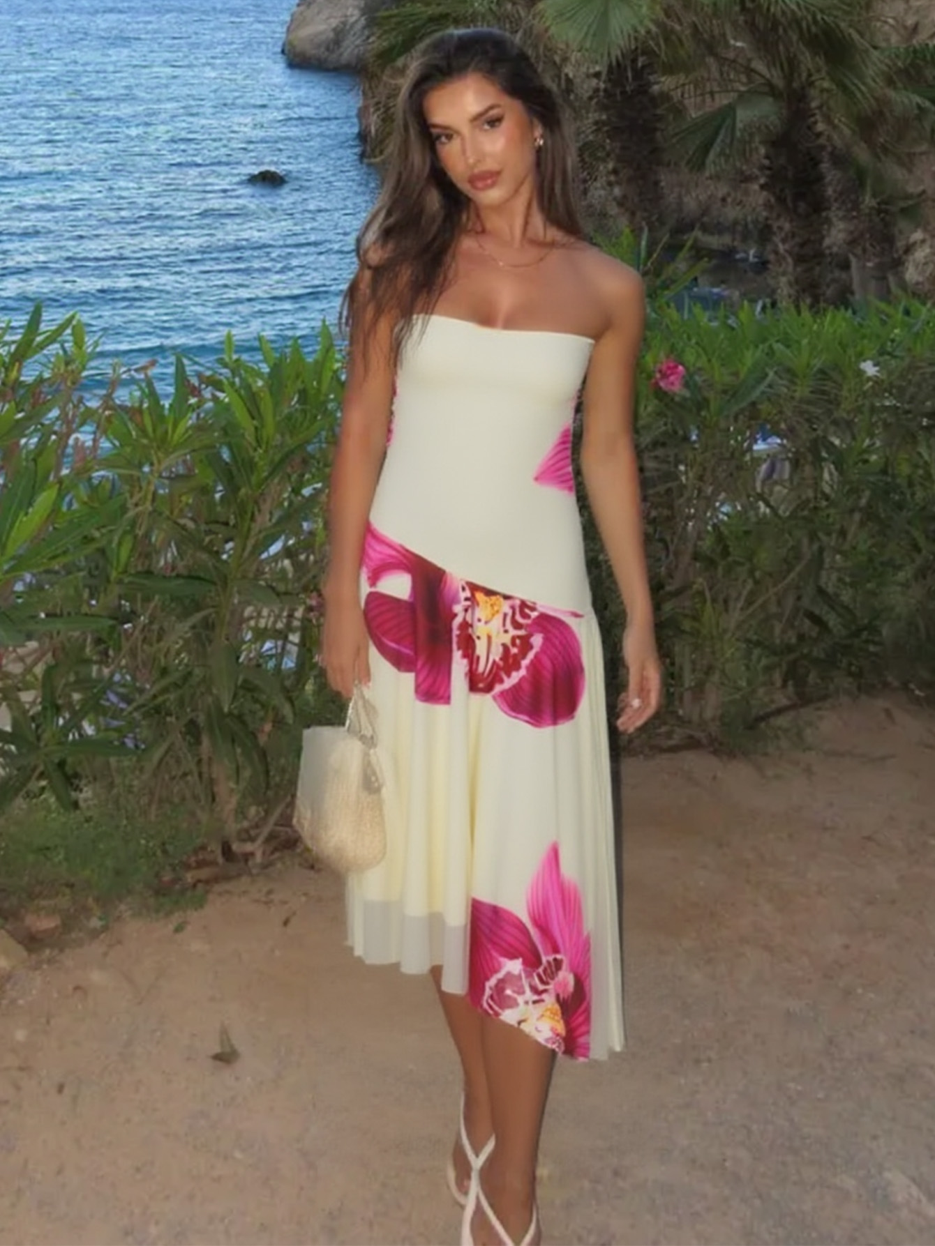 Off Shoulder Backless Tie Dye Maxi Dress