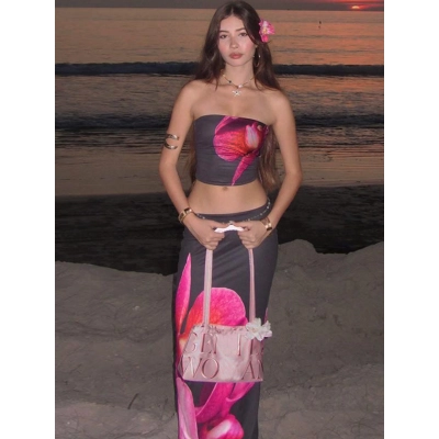 Body - hugging Bustier Sexy Long Dress Set 02