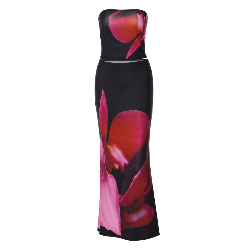 Body - hugging Bustier Sexy Long Dress Set