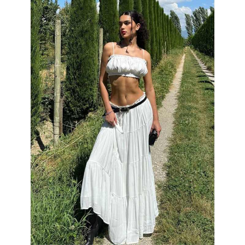 Sexy Cami Wrap Dress Versatile Resort - Style Long Dress Set