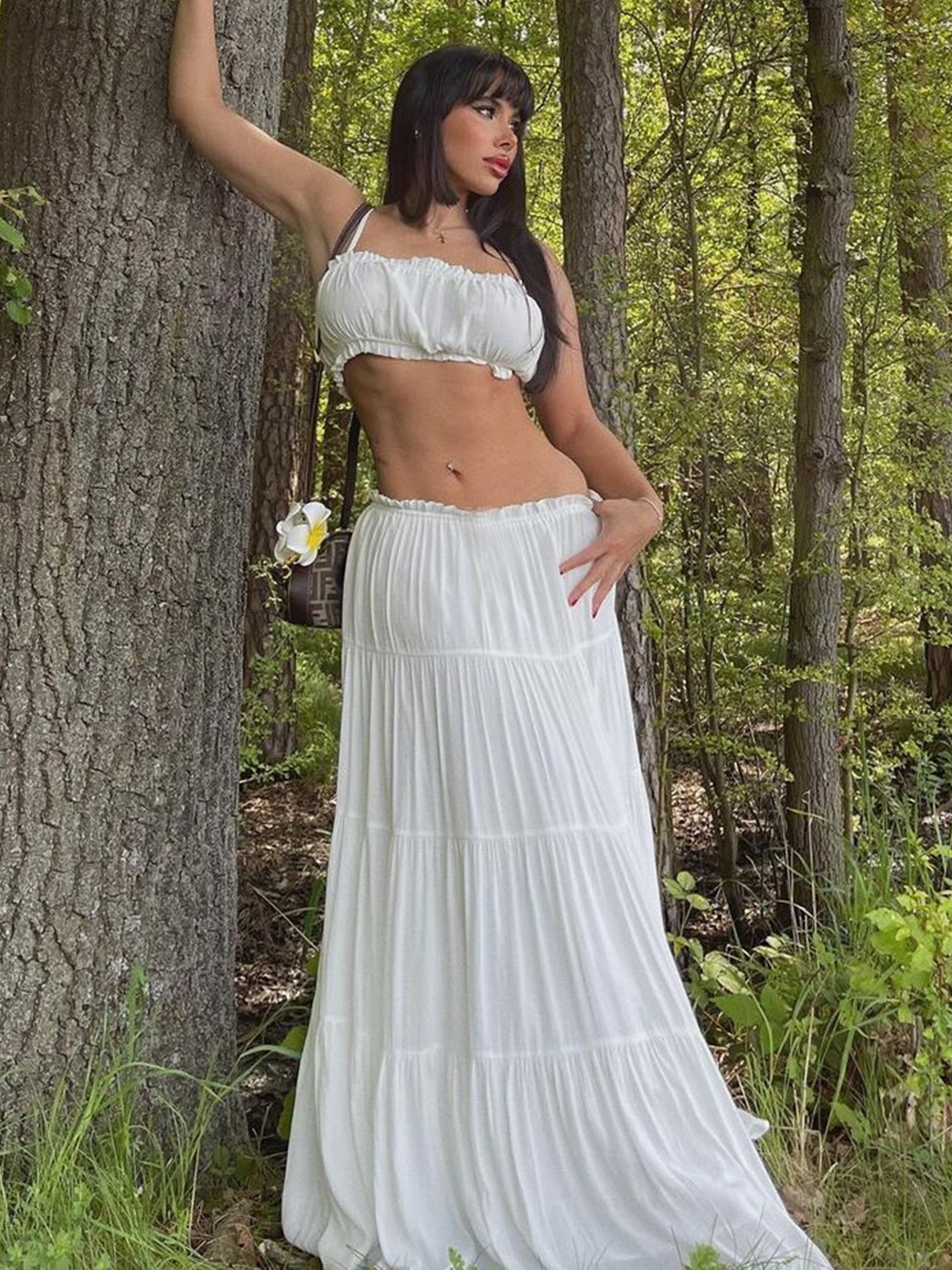 Sexy Cami Wrap Dress Versatile Resort - Style Long Dress Set