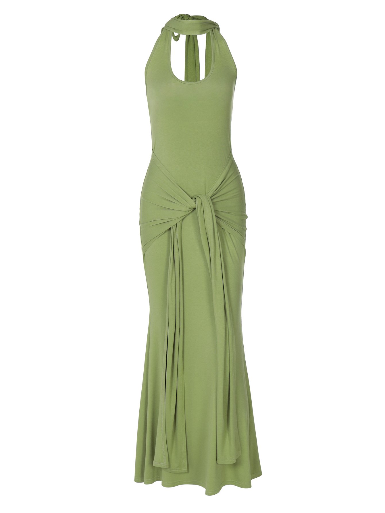 Long - Sleeveless Backless Dress with Suspender 