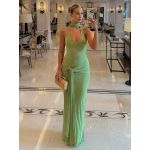 Long - Sleeveless Backless Dress with Suspender 