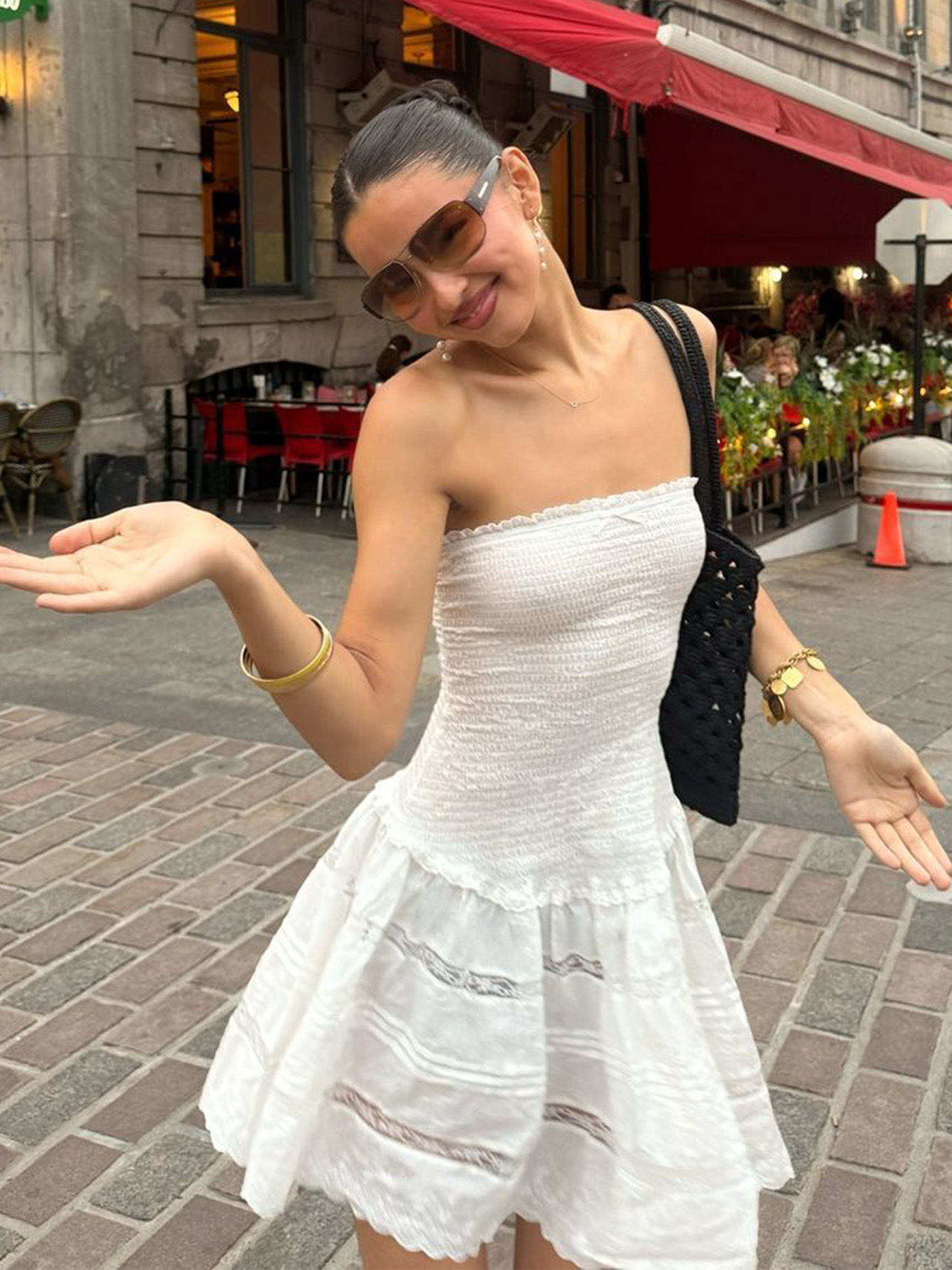 Strapless Waist - cinched Floral Detail Fairy Dress