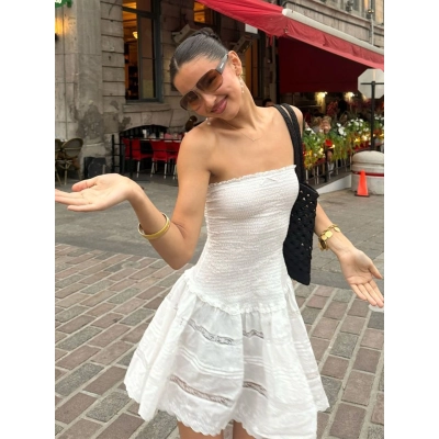 Strapless Waist - cinched Floral Detail Fairy Dress 02