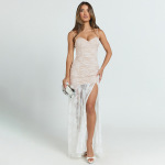 Hollow - Out Cami Dress with Side Slit