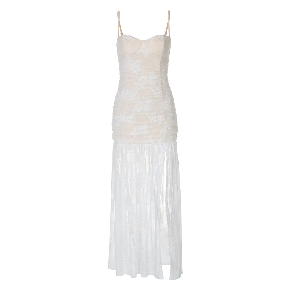 Hollow - Out Cami Dress with Side Slit