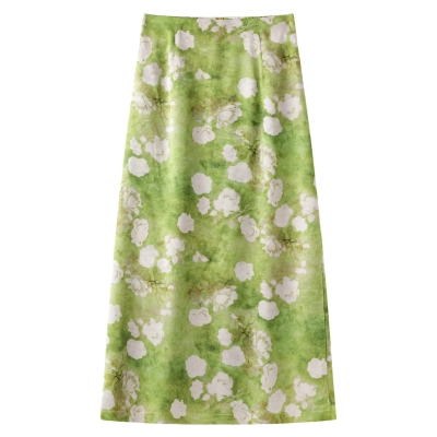 High - waisted Xiangyun Silk A - line Long Package Hip Skirt  01