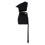 Hollow - out Cropped Lace - up Bodycon Dress