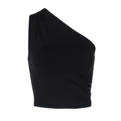 Asymmetrical - Shoulder Sleeveless Sexy Top 01