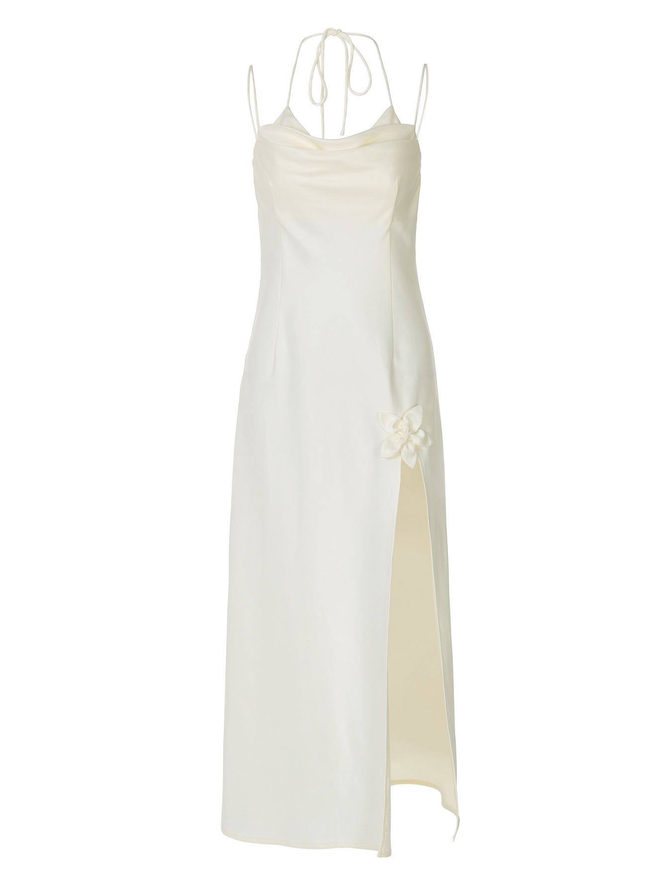 Flowy Ruffled - Neck Tie - up Bodycon Goddess - style Floral Dress